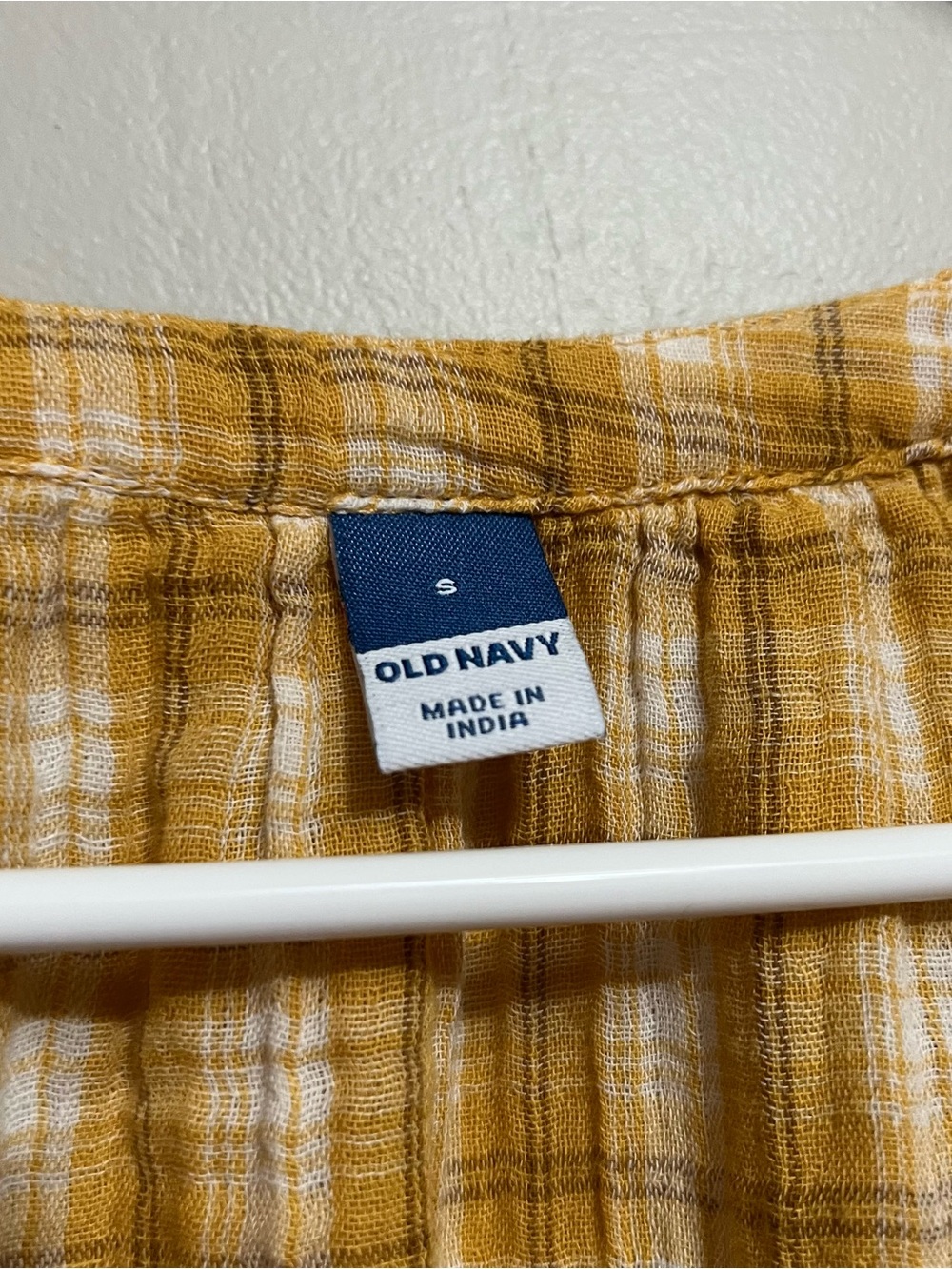 Old Navy Yellow Plaid Babydoll Mini Dress - Picture 2 of 4